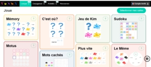 Légende : Des jeux disponibles pour les cours en ligne ou imprimables pour la classe © Tutwi DeuZeL